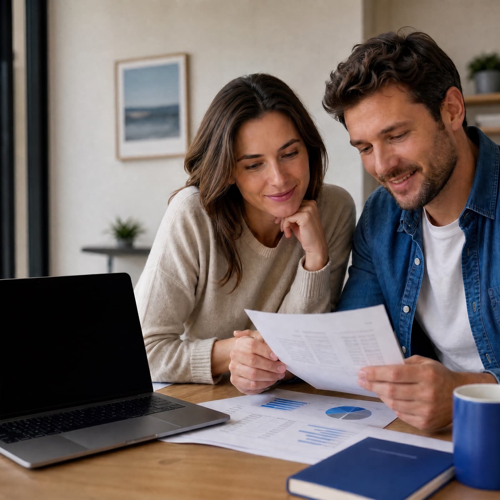 Couple analysant le budget d’achat de leur futur logement en Belgique